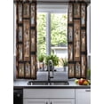 thumbnail image 2 of Brown Giraffe Sheer Curtains 45 Inch Length 2 Panels Set for Living Room/Bedroom, Wildlife Animals Farmhouse Wood Plank Kitchen Curtains Grommet Semi-Sheer Curtains Drapes Window Treatments 42"x45"x2, 2 of 7