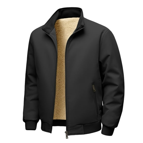 Daznico Winter Coats for Men,Casual Stand Collar Jacket Lined Outerwear Lightweight Warm Winter Windbreaker Coat for Daily Streetwear,Size:4XL