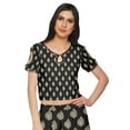 thumbnail image 2 of Moomaya Loose Palazzo And Crop Top Set Santoon Printed Ethnic Dress For Women, 2 of 6