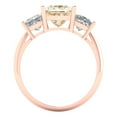 thumbnail image 4 of Clara Pucci 14K Rose Gold Solid Gold Morganite Three-Stone Anniversary Ring for Women - 2.5 cttw Princess Cut, 4 of 8