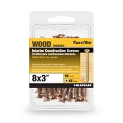 Hillman Fas-n-Tite Interior Wood Screws, 8 x 3", Zinc Plated, Steel