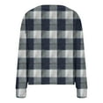 thumbnail image 4 of Amidoa Long Sleeve Sweaters for Women Button up Cardigan Blue Fleece Plaid Plus Size Cozy Cardigans Women's Cardigans L, 4 of 5