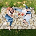 thumbnail image 6 of Extra Large Picnic Beach Blanket Waterproof Sand Proof Portable Outdoor Mat Luxury Retro Flowers 80x118, 6 of 9
