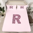 thumbnail image 2 of Erosebridal Initial Letter R Bed Sheets Queen,Cheetah Pattern Bedding Queen Size,Wild Animal Sheet Set Queen For Birls,Breathable Bedroom Decoration,4-Piece, 2 of 7