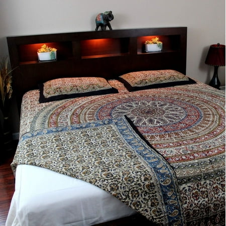 Block Print Reversible Duvet Cover Cotton Mandala Floral Paisley