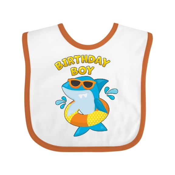 Inktastic Birthday Boy Shark Pool Party Boys Baby Bib