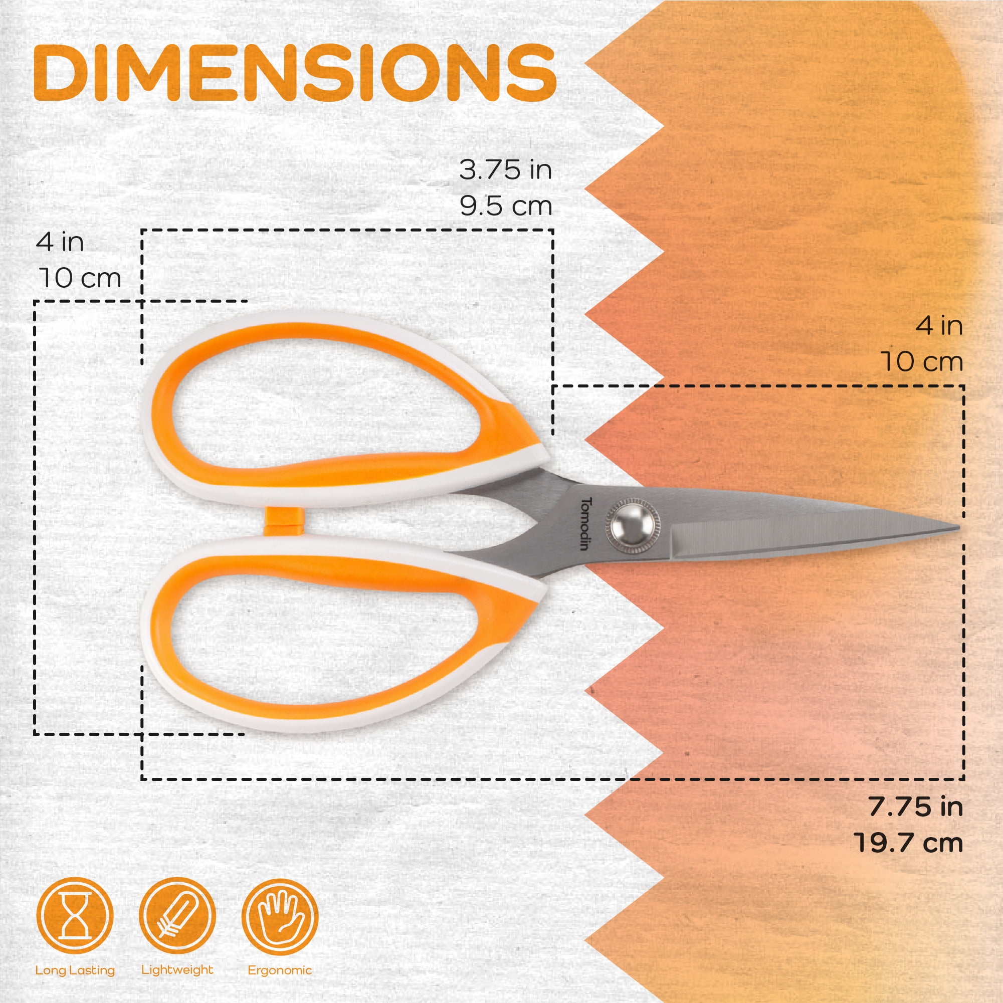 JubileeYarn Workhorse Bertha Heavy Duty Shears - Strongest Scissors Ever All Purpose for Kitchen and Home - Red & White, Orange & White, Red & Black - 1 Pair Each