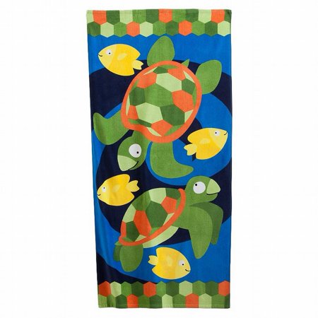 UPC 617561105251 product image for Jumping Beans Sea Turtles & Fish Plush Cotton Velour Beach Towel 28x58 | upcitemdb.com