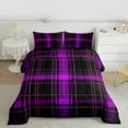 thumbnail image 2 of Castle Fairy Minimalist Plaid Stripes Full Size Comforter Sets,Vintage Bedding Sets, 2 of 8