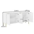 thumbnail image 3 of Clihome Buffet Cabinet with Storage, Modern Sideboard Cabinet with 4 Doors, White, 3 of 7