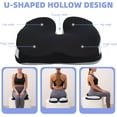 thumbnail image 4 of Office Chair Seat Cushions with Memory Foam for Long Sitting Wheelchair Cushion To Alleviate Back Pain and Tailbone Pain Relief Coccyx Cushion Desk Chair Pillow, 4 of 7
