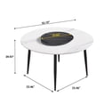 thumbnail image 7 of Magic Home 53.15” White Sintered Stone Round Dining Table with 23.62” Black Slate Round Turntable for 6 People with Black Sturdy Metal Legs, 7 of 7