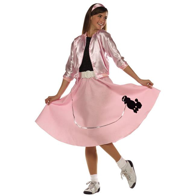 RG Costumes Pink Poodle Skirt Child Costume Pink/White 