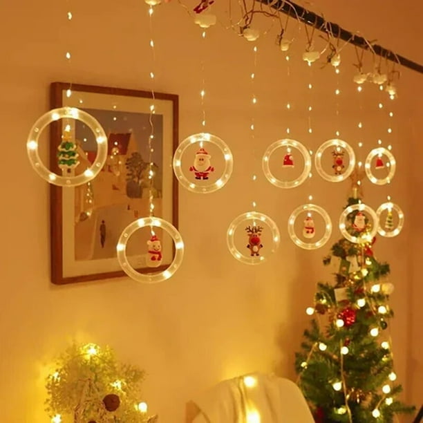 Serie de Luces Navidad | Aros Navideños Colgantes | Cortina Luces  Calidas|Serie Navideña 3 Metros | Bodega Aurrera en línea