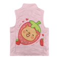 thumbnail image 5 of Garronmavis Capybara Zippered Vest Stand Collar Strawberry Girls Vest Size 2T Comfortable Winter Lightweight Sleeveless Fleece Jacket with Pocket Stylish Fall Outfits Fashion Clothing, 5 of 7