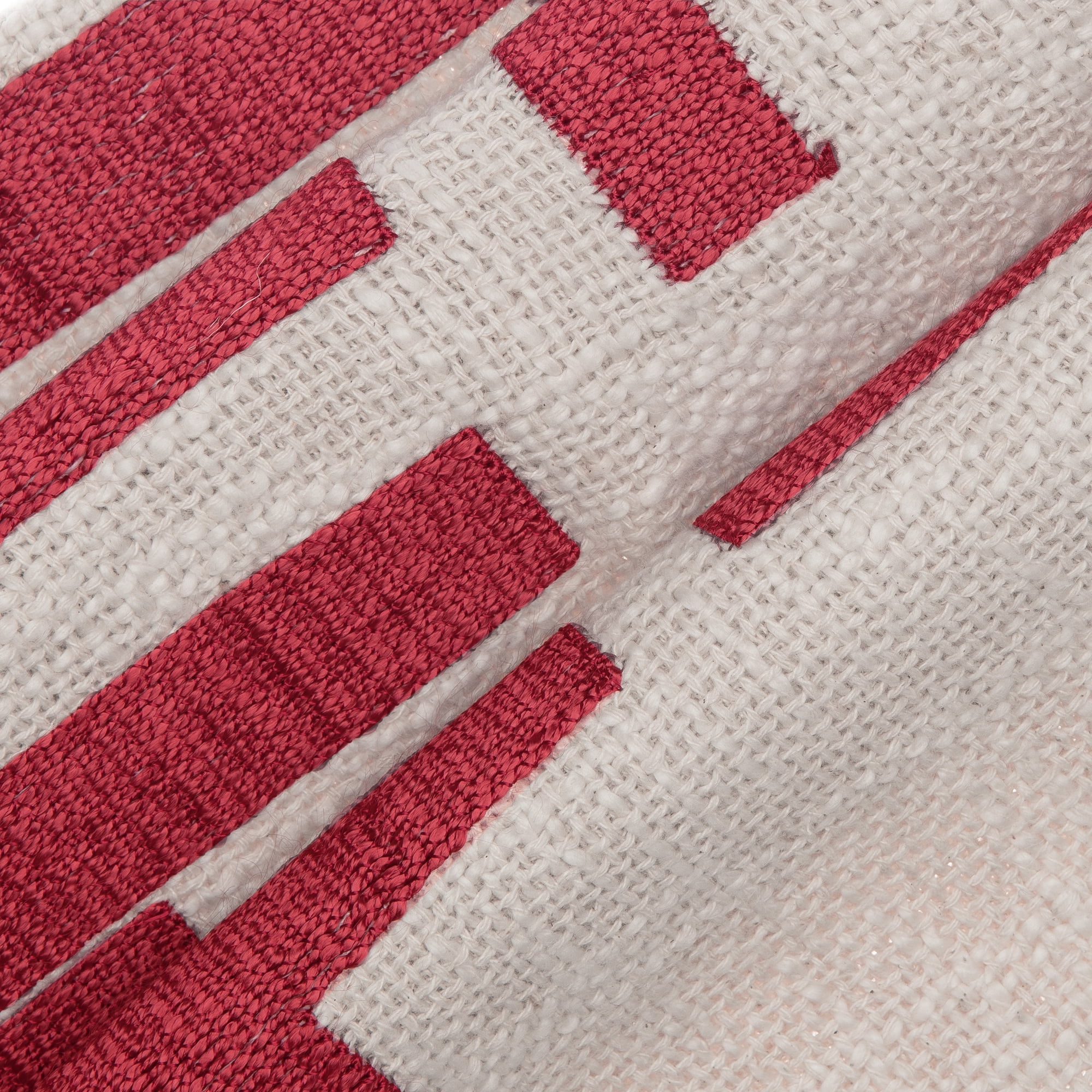 Ox Bay and Stacy Garcia 20" x 20" Red/Ivory Geometric Embroidered Cotton Blend Adult Decorative Feather Filled Pillow