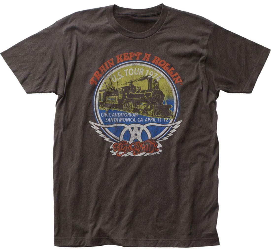 Impact Aerosmith Train Kept A Rollin Distressed Apparel T Shirt Black Walmart Com Walmart Com
