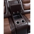 thumbnail image 4 of Istro 76 Inch Dual Manual Recliner Loveseat- Console- Brown Faux Leather, 4 of 7