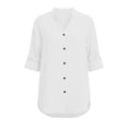 thumbnail image 6 of Women's Solid Color Long Sleeve Button Down Shirt with Collar and Pocket, 6 of 6