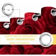 thumbnail image 6 of Red Roses Blackout Curtains for Bedroom/Living Room, Thermal Insulated Kitchen Curtains, Valentine's Day Flowers Floral Vintage Grommet Darkening Window Treatment Drapes 52"x72"x2, 6 of 8
