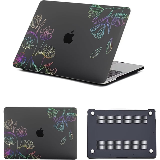 Gradient Case for MacBook 12 inch 2017 2016 2015 A1534 with Retina Display,Matte Frosted Plastic Laptop Hard Shell Case Protective Cover for MacBook 12" A1534,Flowers
