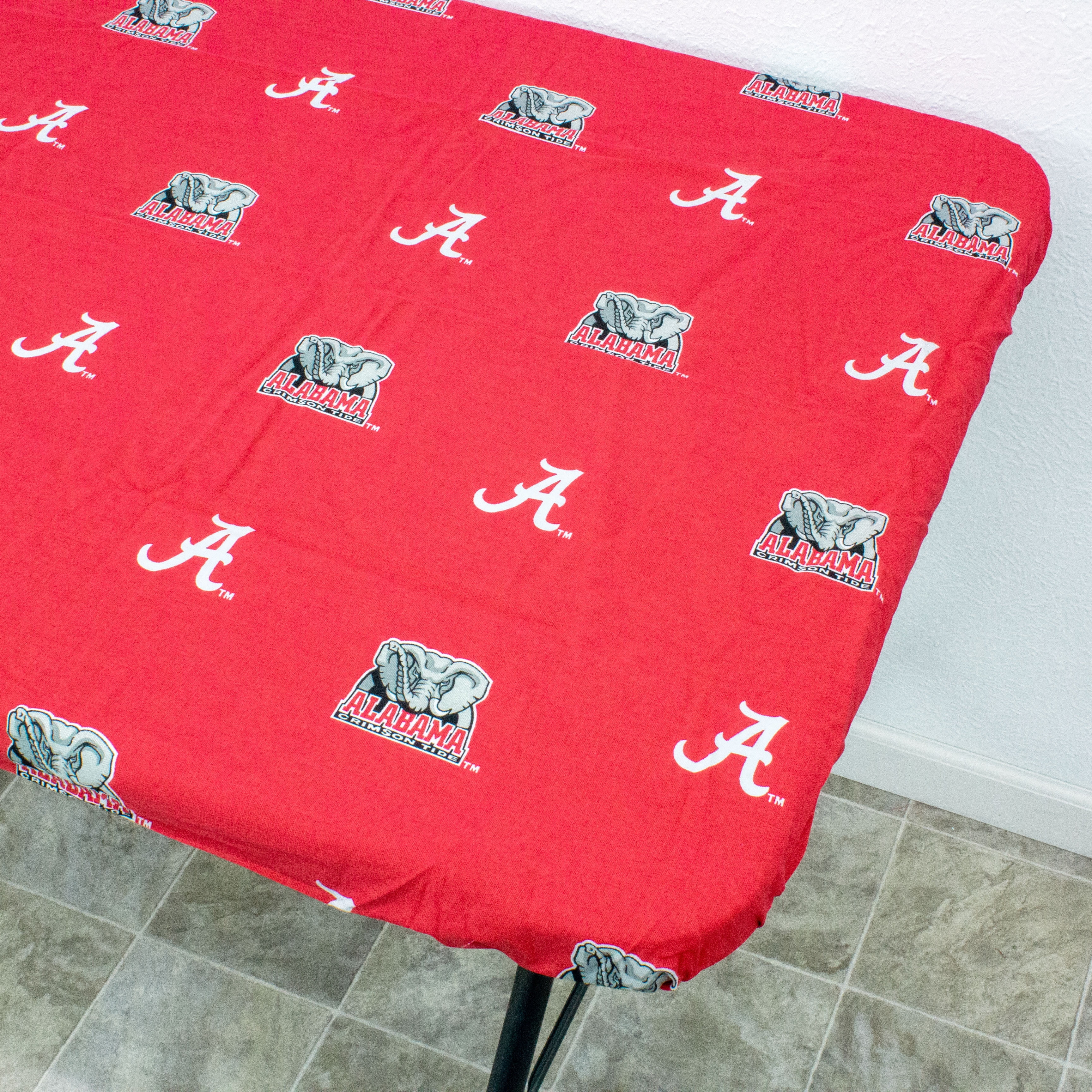 College Covers Alabama Crimson Tide Tailgate Fitted Tablecloth, 72" x 30", 6 ft Table Cover