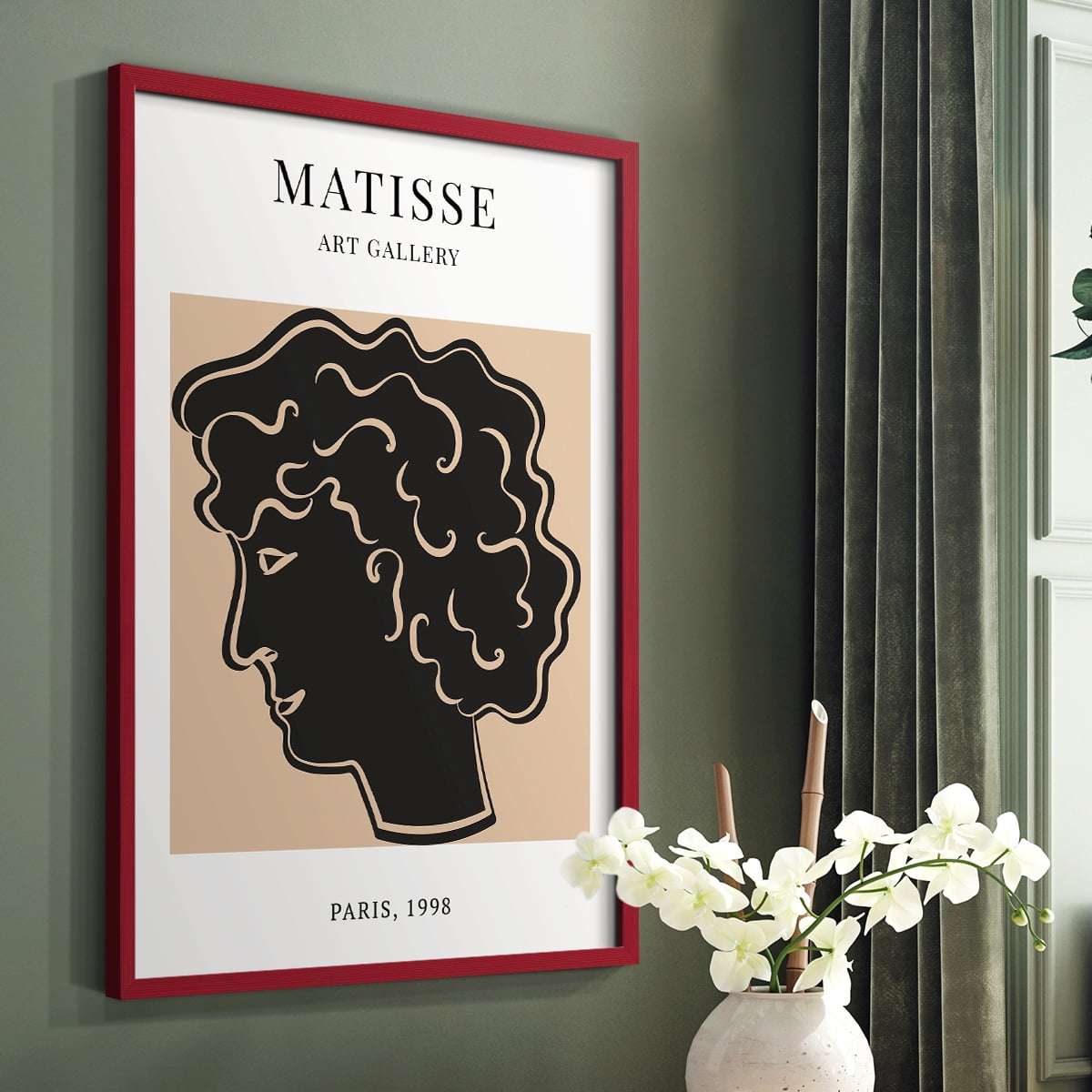 Matisse CXXI Framed Print in Red Solid Wood 8 x 10 Framed Print
