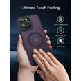thumbnail image 6 of Magnetic Case for iPhone 12/iPhone 12 Pro Case [MIL-Grade Drop Tested & Compatible with MagSafe] Translucent Matte Back with Aluminum Alloy Keys, Anti-Fingerprint Anti-Scratch 6.1 Inch, Purple, 6 of 12