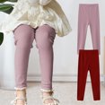 thumbnail image 3 of LZHGirlshop 2 Pack Baby Girl Pants Toddler Solid Color High Waisted Stretch Newborn Cotton Leggings Infant with Lace Trim Jogger Pants,1PC Pink+1PC Red, 11-12, 3 of 6