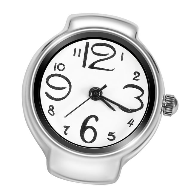 Reloj con anillo para dedo, 1 pieza, moderno, para mujer y hombre, con anillo redondo, construcción robusta