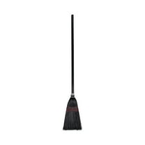 Boardwalk Flag Tipped Poly Lobby Brooms, Flag Tipped Poly Bristles, 38" Overall Length, Natural/Black, 12/Carton