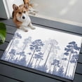 thumbnail image 3 of 2x3 Ft Entryway Area Rug, Watercolor Navy Blue Kitchen Rug Runner Washable Floor Mat, Botanical Pine Tree Non Slip Indoor Door Mat Throw Carpet for Bathroom Living Room Bedroom, 3 of 8