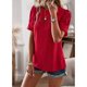 thumbnail image 1 of Camiseta informal de manga corta para mujer, camiseta de encaje para mujer, camiseta de verano para mujer, camiseta de cuello redondo para mujer, calidad inigualable, 1 of 8