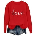 thumbnail image 3 of Gelikeya Toddler Kids Girls Sweatshirts Valentine's Day Fashion Cute Shirts Long Sleeve Round Neck Pullover Tops 2-9Y #07 Red & 6-7 Years, 3 of 5