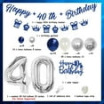 thumbnail image 2 of 40th Birthday Decorations for Men and Women Navy Blue Silver, 40 Year Old Birthday Balloons Garland Kit with Banner and Cake Topper, Forty Birthday Decorations, 2 of 2