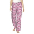 thumbnail image 2 of Goofa Cute Watermelon Flamingo Printed Soft Pajama Pants for Women, Wide Leg Comfy Casual Lounge Yoga Pants-Large, 2 of 9