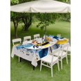 thumbnail image 4 of Outdoor Tablecloth with Umbrella Hole for Patio/Picnic/Party/Camping, Farmhouse Bees Waterproof Table Cloth Rectangle Table Cover Washable, Spring Summer Gray Blue Flowers Blossom (60"x 84"), 4 of 8
