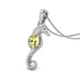 thumbnail image 4 of 7X5mm Oval Lemon Quartz 925 Sterling Silver Seahorse Fish Women Valentines Day Gifts Pendant Necklace, 4 of 4