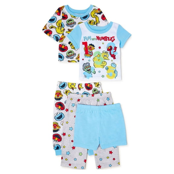 Sesame Street Baby and Toddler Pajamas, 5-Piece, Sizes 12M-5T