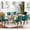 Faux Mars Table + Green Chairs, variant on 5 Pieces Extendable Dining Table Set for 4, 63"-79" Faux Mars Kitchen Table Set with 4 Blue Chairs, Faux Marble Expandable Dining Room Tables Set for 4,Modern Dinner Tables Set for 4