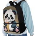 thumbnail image 4 of KUIFORTI Cute Panda Backpack For Girls Water-proof 17 Inch Kids Bookbag for High School Boys Comfortable Shoulder Bag with Adjustable Straps Big Capacity Schoolbag, 4 of 6