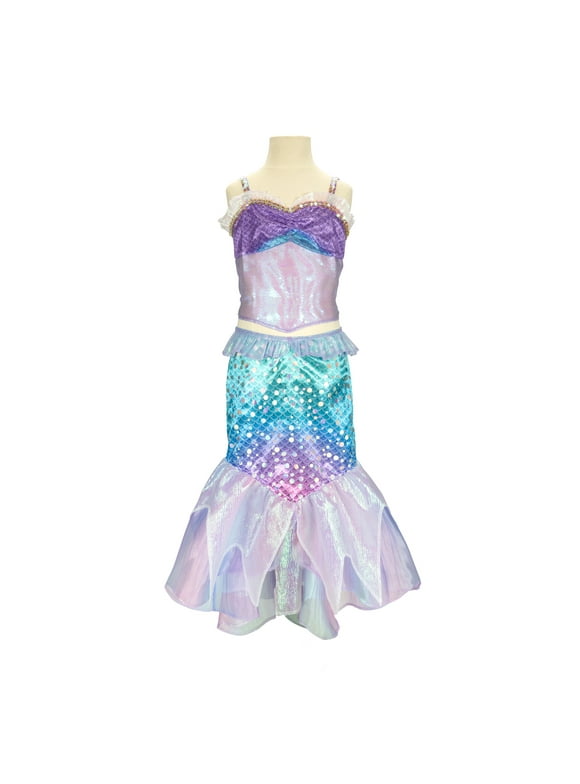 Disney Little Mermaid Ariel Two Piece Mermaid Deluxe Multicolored Fashion Dress Size 4 to 6