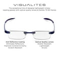 thumbnail image 2 of Visualites 1 Lavender 2.50 Power Lightweight Rimless Rectangle Reading Glasses For Men and Woman, 2 of 5