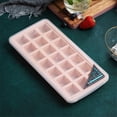 thumbnail image 4 of Molde de silicona de 21 cavidades para hacer cubitos de hielo, bandeja para molde de crema para pasteles con tapa, utensilios para hornear, cuadrado, rosa Methold HA004768-01, 4 of 7