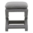 thumbnail image 3 of 23 Inch Fabric Upholstered Ottoman, Plush Cushioned, Curved X Frame, Gray- Saltoro Sherpi, 3 of 6