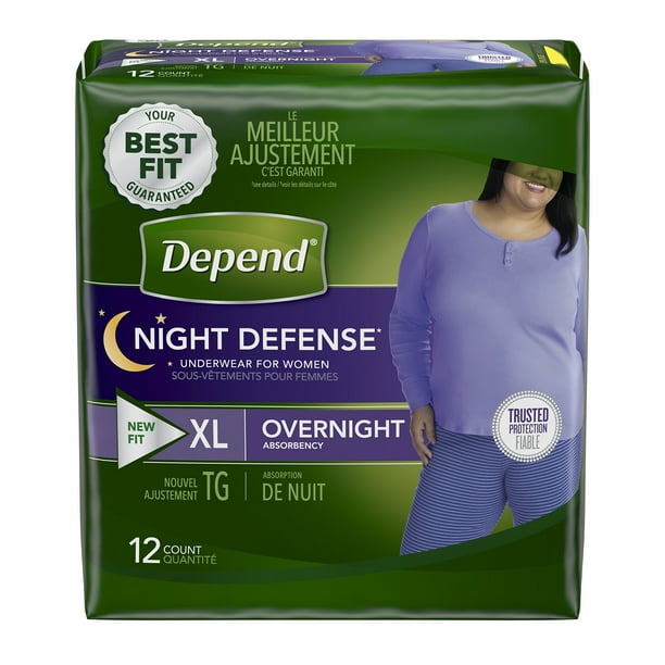 Depend Night Defense Incontinence Overnight Underwear for Women, XL