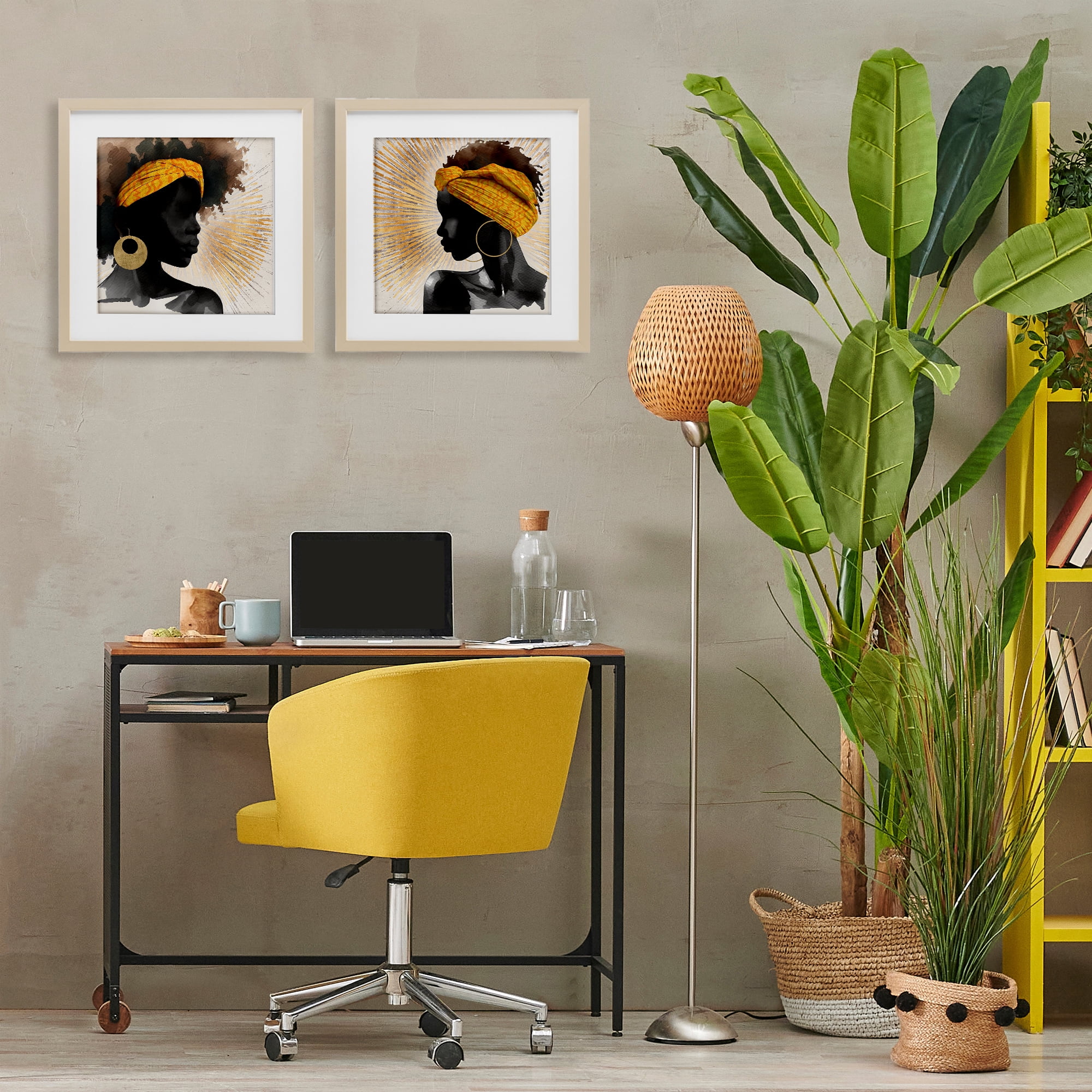 Stupell Industries Radiant Portraits Of Women 2 Piece Birch Framed Print Under Glass Set, design by CAD Designs