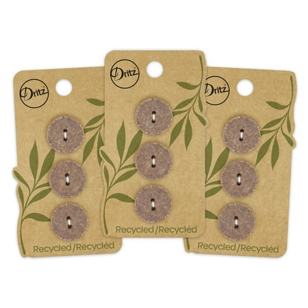 UPC: 0072879308525 | Dritz Recycled Cotton Round Button 18mm Medium Brown 3 Pack (9 Count)