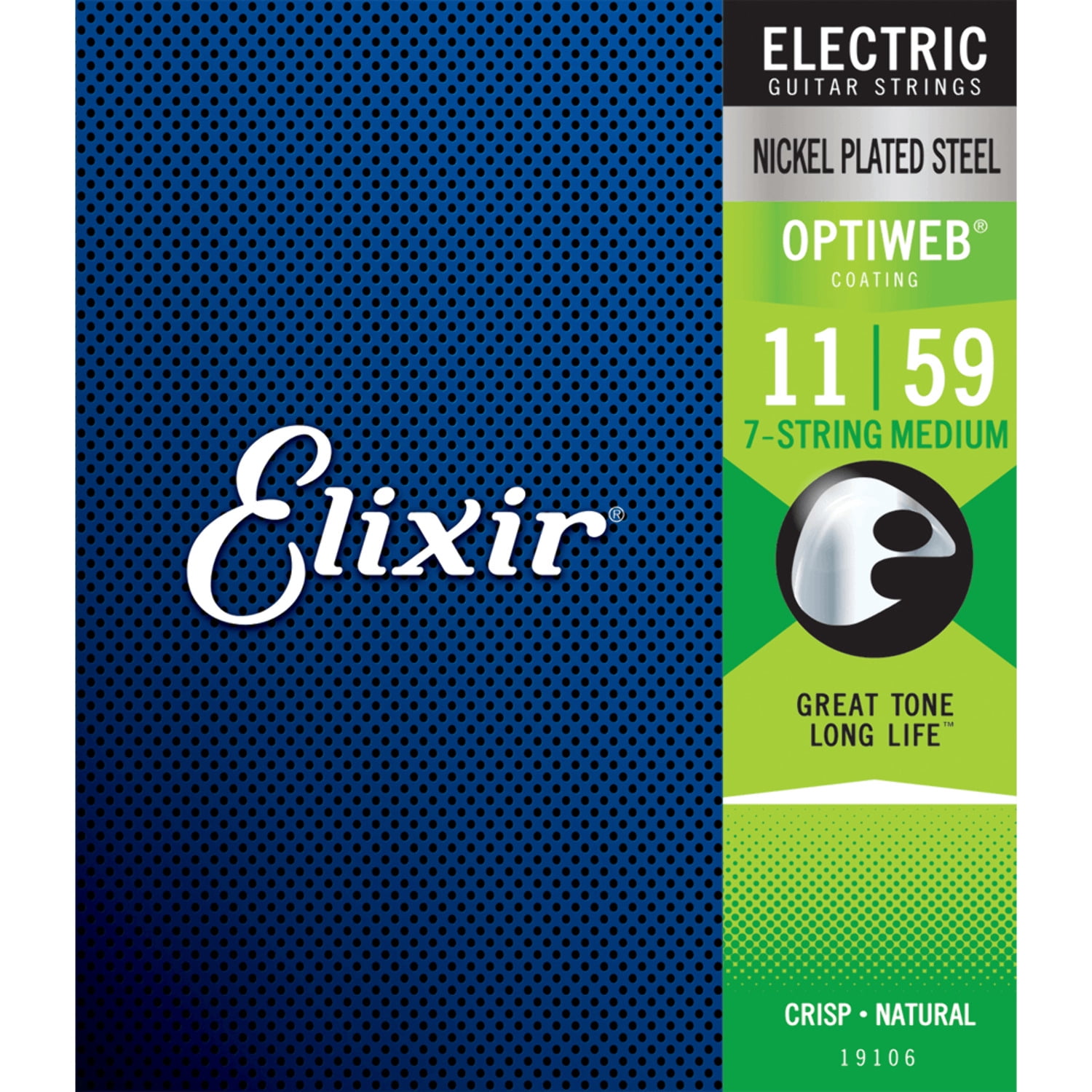 Elixir 7-String Electric Guitar Strings, OPTIWEB, Medium (.011-.059)