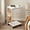 White, variant on Double Layer C Shaped Side Table with Wheels, 360° Rotatable Mobile Sofa Bedside Table, Sturdy Metal Frame Space Saving Home Coffee Table,White